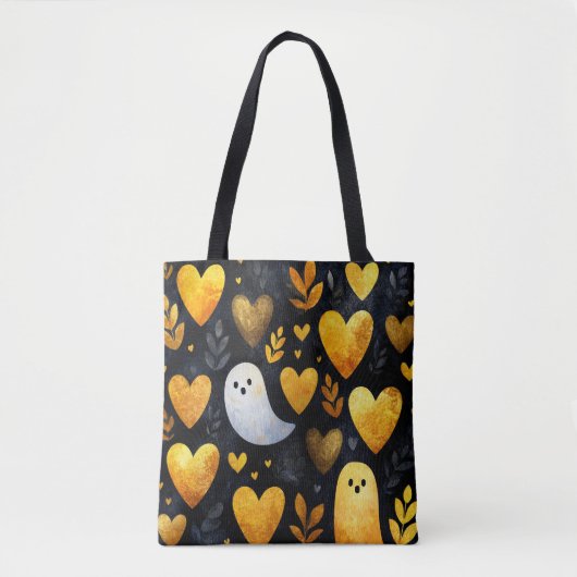 Tote Bag Coeurs d'or et fantômes (Devant)