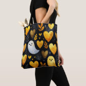 Tote Bag Coeurs d'or et fantômes (De près)