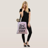Tote Bag Cœurs Dorés Écriture Tendance Meilleure Maman Jama (Sur le modèle)