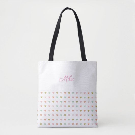Tote Bag Coeurs doux (Devant)