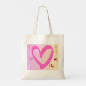 Tote Bag Coeurs En Gradient Rose (Dos)