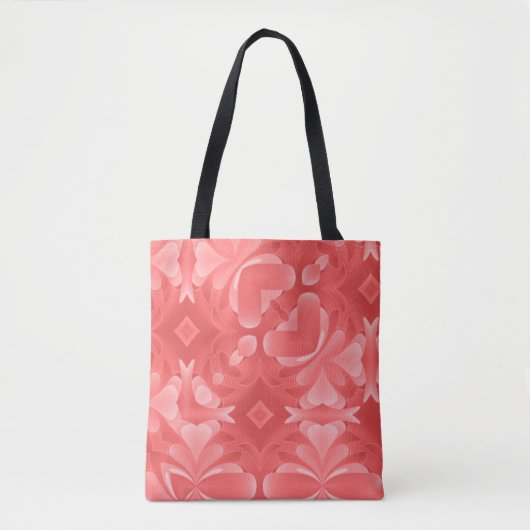 Tote Bag Coeurs et diamants Abstraits rouges (Devant)