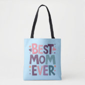 Tote Bag Coeurs et fleurs mignons Meilleure maman jamais (Devant)