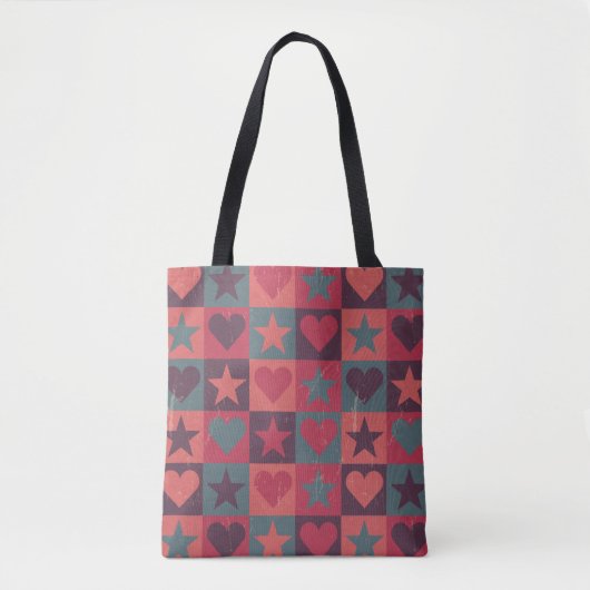 Tote Bag Coeurs et rose de profil sous convention (Devant)