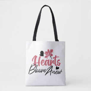 Tote Bag Coeurs fleurissent à nouveau - Citation Florale In