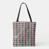Tote Bag Coeurs gronces et fleurs motif. (Dos)