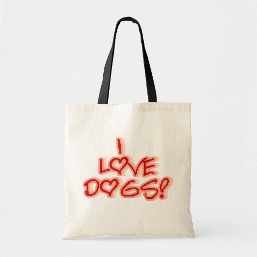 Tote Bag Coeurs I Love Chiens Tshirts et cadeaux (Devant)