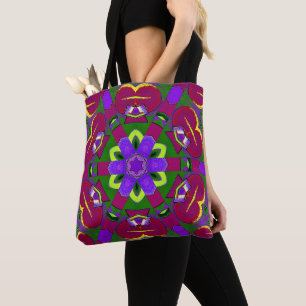 Tote Bag Cœurs kaléidoscope - Hearts painting kaleidoscope