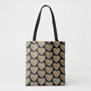 Tote Bag Coeurs Mandala