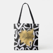 Tote Bag Coeurs Motif et Golden Foil (Dos)