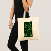 Tote Bag Cœurs néon verts (Devant (produit))