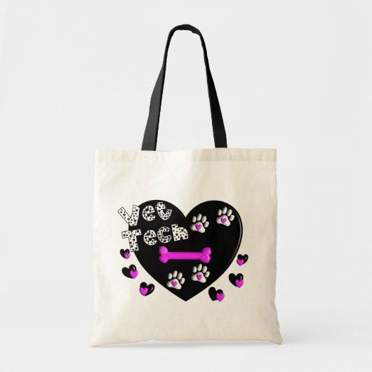 Tote Bag COEURS NOIRS ET BLANCS de technologie de (Devant)