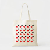 Tote Bag Coeurs noirs et rouges (Devant)