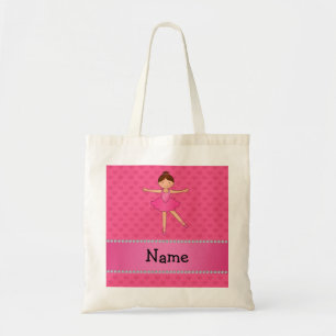 Tote Bag Coeurs nommés personnalisés de rose de ballerine