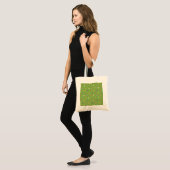 Tote Bag Coeurs Polka sur vert vert (Devant (modèle))