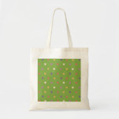 Tote Bag Coeurs Polka sur vert vert (Devant)