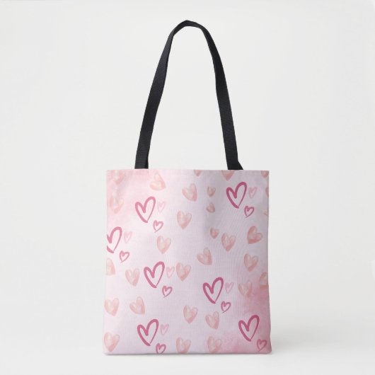 Tote Bag Coeurs roses (Devant)