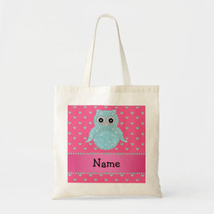 Tote Bag Coeurs roses bling personnalisés de diamants de