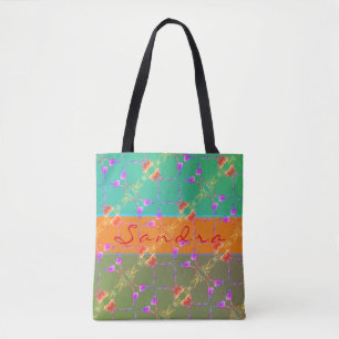 Tote Bag Coeurs Roses colorés Avec Son Nom