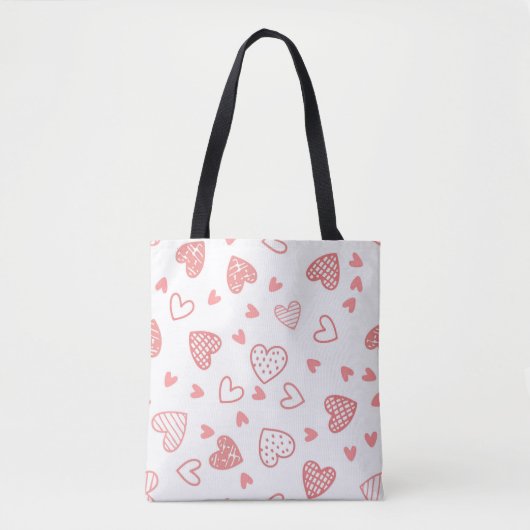 Tote Bag Coeurs roses simples (Devant)
