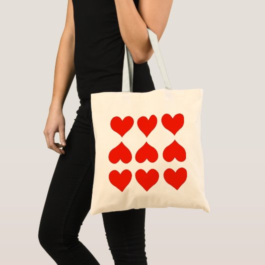 Tote Bag Coeurs rouges (Devant (produit))