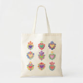 Tote Bag COEURS SACRÉS, COULEUR D'EAU, mexique, folle mexic (Devant)