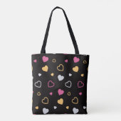 Tote Bag Coeurs stylisés motif 3 (Dos)