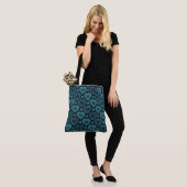 Tote Bag Coeurs turquoises (Sur le modèle)