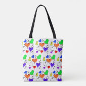 Tote Bag Coeurs verts rouge orange (Dos)