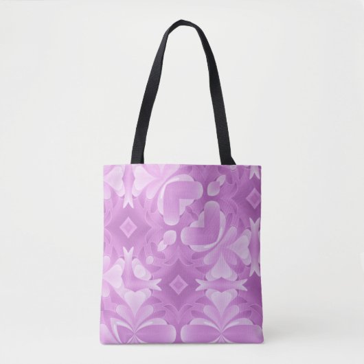 Tote Bag Cœurs violets et diamants (Devant)