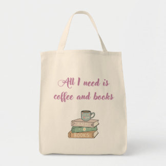 Tote Bag Coffee love book lover bag