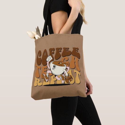 Tote Bag Coffee Teach Repeat (De près)