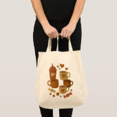 Tote Bag Coffee Valentine Day Love Knitted Hearts Hugs (Devant (produit))