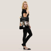 Tote Bag Coiffeur de salon de coiffure Script 3 Photos Logo (Sur le modèle)