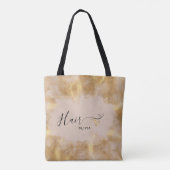Tote Bag Coiffeur Élégant Ciseaux Dorés Coiffeuse Rose (Dos)