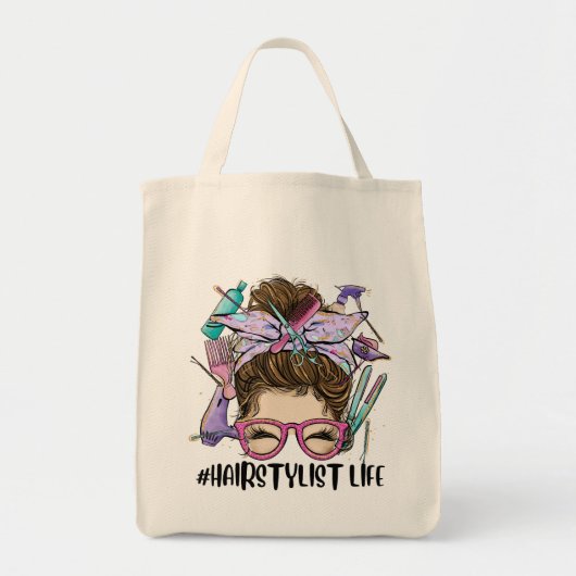 Tote Bag Coiffeur Messy Bun Cosmetologue Cosmetologue La co (Devant)