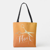 Tote Bag Coiffeur Salon de maquillage Chic Orange Ciseaux o (Dos)