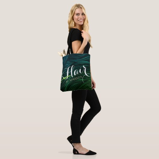 Tote Bag Coiffeuse Coiffeuse Beauté Green Ciseaux Or (Sur le modèle)