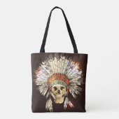 Tote Bag Coiffure Amérindienne Tirée À La Main Avec H (Dos)