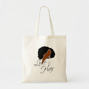 Tote Bag Coiffure noire naturelle L'amour est dans les ch