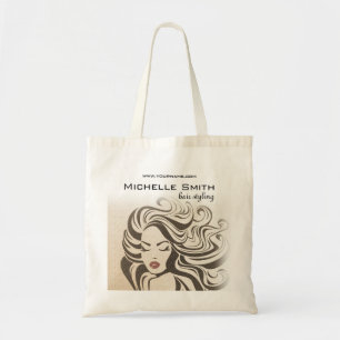 Tote Bag Coiffure Stylo Extensions cheveux bouclés Sepia Re