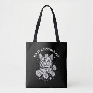 Tote Bag Colère de chat mignon me consume drôle sarcastique