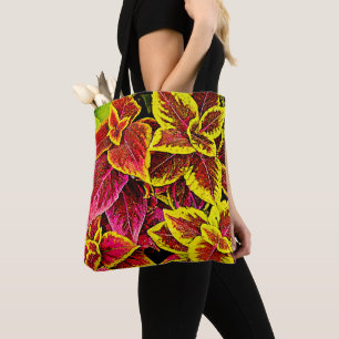 Tote Bag Coleus Leaf Burst Design