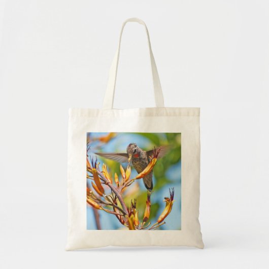 Tote Bag Colibri à la fleur de lin (Devant)