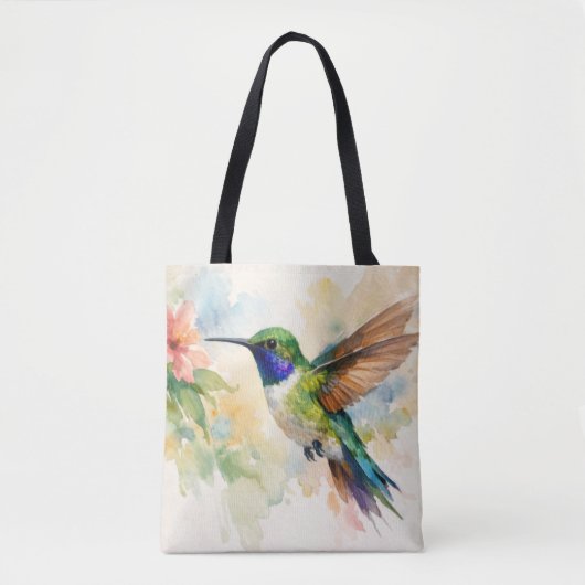 Tote Bag Colibri à l'aquarelle (Devant)