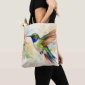 Tote Bag Colibri à l'aquarelle (De près)