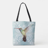 Tote Bag Colibri à l'Arrière - plan fleuri (Dos)