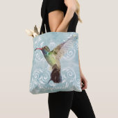 Tote Bag Colibri à l'Arrière - plan fleuri (De près)