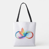 Tote Bag Colibri arc-en-ciel avec symbole Infinity (Dos)