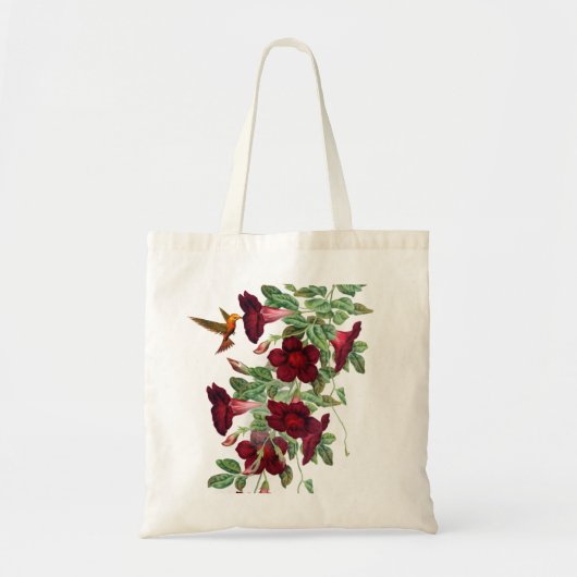 Tote Bag Colibri aux fleurs de Mandevillea (Devant)